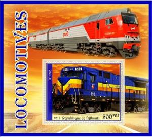 Souvenir Sheet, Transport Locomotives II, Cinderellas,  , Locomotives, Railways