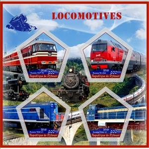Mini Sheet, Transport Locomotives III, Cinderellas,  , Locomotives, Railways