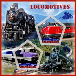 Mini Sheet, Transport Locomotives III, Cinderellas,  , Locomotives, Railways