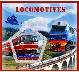 Souvenir Sheet, Transport Locomotives III, Cinderellas,  , Locomotives, Railways