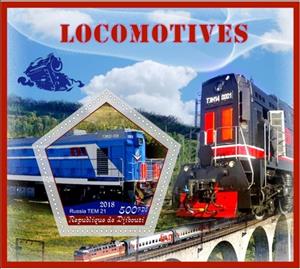 Souvenir Sheet, Transport Locomotives III, Cinderellas,  , Locomotives, Railways