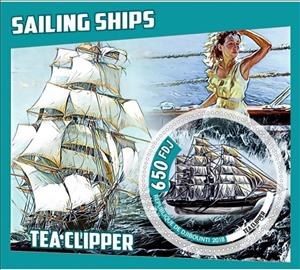 Souvenir Sheet, Transport Sailing ships, Cinderellas,  , Sailing Ships, Ships
