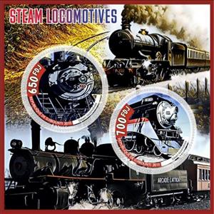 Mini Sheet, Transport Steam locomotives, Cinderellas,  , Locomotives, Railways, Steam Traction