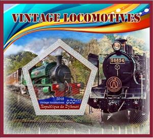 Souvenir Sheet, Transport Vintage locomotives I, Cinderellas,  