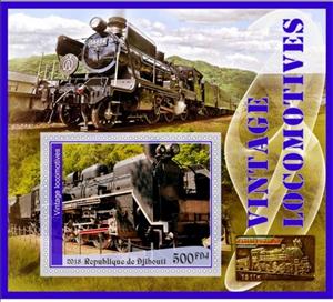 Souvenir Sheet, Transport Vintage locomotives II, Cinderellas,  