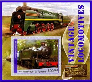 Souvenir Sheet, Transport Vintage locomotives II, Cinderellas,  