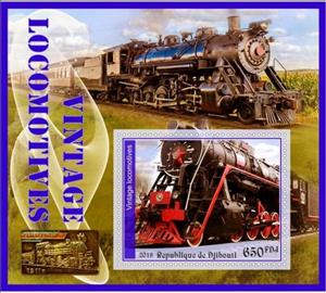 Souvenir Sheet, Transport Vintage locomotives II, Cinderellas,  