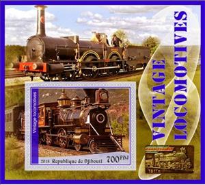 Souvenir Sheet, Transport Vintage locomotives II, Cinderellas,  