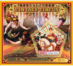 Souvenir Sheet, Vintage circus, Cinderellas,  