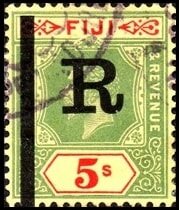 Stamp, King George V (1865-1936), Fiji- Revenue Stamps,  , Crowns and Coronets, Famous People, Heads of State, Kings, Men, Royalty