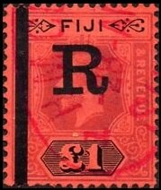 Stamp, King George V (1865-1936), Fiji- Revenue Stamps,  , Crowns and Coronets, Famous People, Heads of State, Kings, Men, Royalty