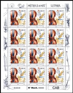 Stamp, Artisans : Luthier (Stringed-Instrument Maker), France,  , Crafts, Musical Instruments