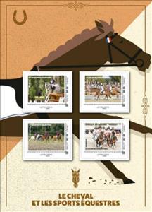 Souvenir Sheet, The Horse and Equestrian Sports, France- Personalized stamps,  , Animals (Fauna), Equestrianism and horse riding, Horses