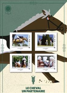 Souvenir Sheet, The Horse, a Partner, France- Personalized stamps,  , Animals (Fauna), Equestrianism and horse riding, Horses
