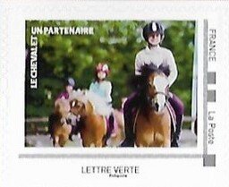 Souvenir Sheet, The Horse, a Partner 3, France- Personalized stamps,  , Animals (Fauna), Children, Equestrianism and horse riding, Horses