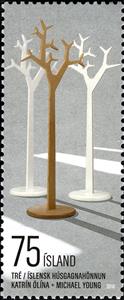 Stamp, Hanger tree, by K. O. Pétursdóttir and M. Young, Iceland,  