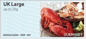 Stamp, Guernsey Lobster and Shrimp, Guernsey,  , Crustaceans, Gastronomy