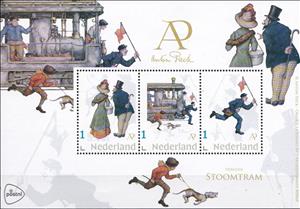 Souvenir Sheet, Steam tram, Netherlands- Personalized stamps,  , Trams
