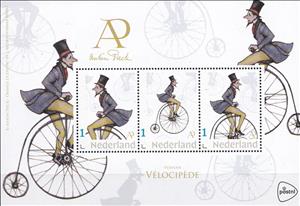 Souvenir Sheet, Velocipede, Netherlands- Personalized stamps,  , Bicycles
