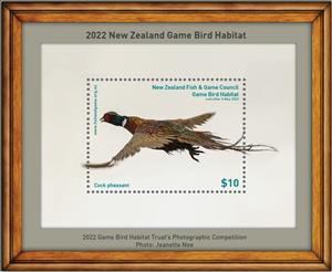 Souvenir Sheet, Cock pheasant, New Zealand- Revenue Stamps,  , Animals (Fauna), Birds, Pheasants