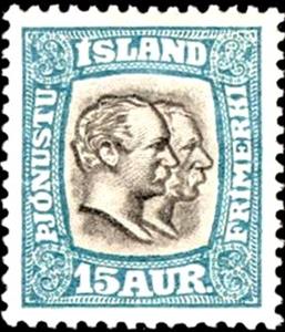 Stamp, King Christian IX en Frederick VIII, Iceland,  , Heads of State, Kings