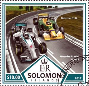 Stamp, Various Racing Cars, Solomon Islands,  , Formula One, Racing Cars