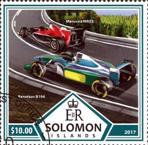 Stamp, Various Racing Cars, Solomon Islands,  , Formula One, Racing Cars