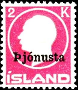 Stamp, Overprint, Iceland,  , Heads of State, Kings