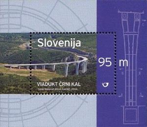 Souvenir Sheet, The Črni Kal Viaduct, Slovenia,  , Landscapes, Bridges
