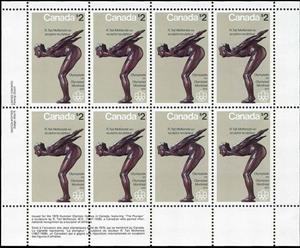 Mini Sheet, "The Diver" by R. Tait McKenzie, Canada,  , Aquatic Sports, Art, Olympic Games, Sculptures, Sports, Swimming