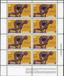 Mini Sheet, "The Sprinter" by Robert Tait McKenzie, Canada,  , Art, Athletics, Olympic Games, Running, Sculptures, Sports