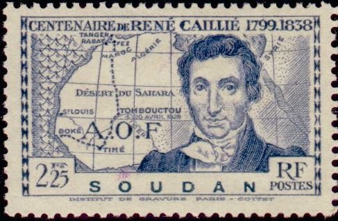 Rene Caillie and Map of Northwestern Africa