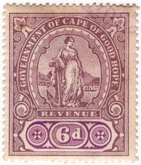 Stamp, Allegory of Hope, Cape of Good Hope- Revenue Stamps,  , Gods and goddesses, Mythology