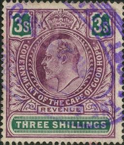 Stamp, King Edward VII (1841-1910), Cape of Good Hope- Revenue Stamps,  , Crowns and Coronets, Famous People, Heads of State, Kings, Men, Royalty