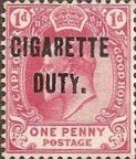 Overprinted "Cigarette Duty" (2.5mm high) in black