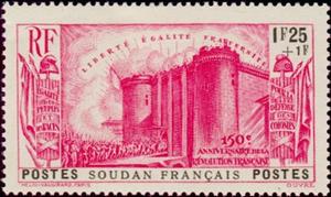 Stamp, 150th anniv. of the French Revolution (SOUDAN), French Colonies,  