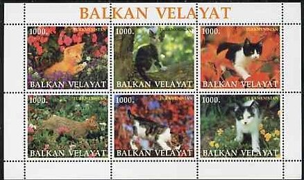 Mini Sheet, Cats, Cinderellas,  , Animals (Fauna), Cats, Mammals