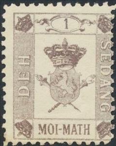 Stamp, Coat of arms of the Kingdom of Sedang, Cinderellas,  , Coats of Arms, Crowns and Coronets, Heraldic Animals