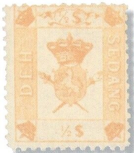 Stamp, Coat of arms of the Kingdom of Sedang, Cinderellas,  , Coats of Arms, Crowns and Coronets, Heraldic Animals