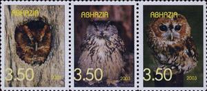 Se-tenant, Owls, Cinderellas,  , Animals (Fauna), Birds, Owls