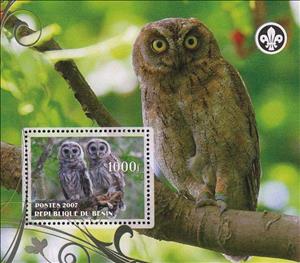 Souvenir Sheet, Owls, Cinderellas,  , Animals (Fauna), Birds, Owls