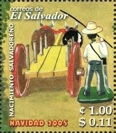 Stamp, Farmer and Cart, El Salvador,  , Christmas