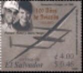 Stamp, Jeana Yeager & Richard Rutan, El Salvador,  , Anniversaries and Jubilees, Aviation, Famous People, Pilots