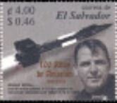 Stamp, Robert Withe, El Salvador,  , Anniversaries and Jubilees, Aviation, Famous People, Pilots