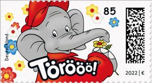 Stamp, Benjamin Blümchen, Germany, Federal Republic,  , Animals (Fauna), Cartoons, Comics, Elephants, Mammals