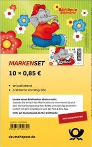 Mini Sheet, Benjamin Blümchen, Germany, Federal Republic,  , Animals (Fauna), Cartoons, Comics, Elephants, Mammals