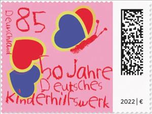 Stamp, Children's Aid Organization, 50th Anniversary, Germany, Federal Republic,  , Animals (Fauna), Butterflies, Charity, Insects