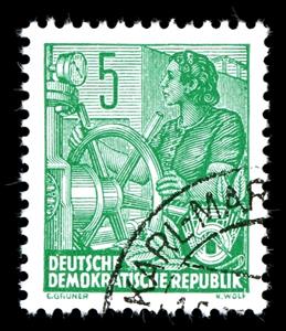 Stamp, Worker, Germany, Democratic Republic,  