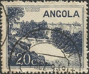 Stamp, Chiumbe River-Dala Falls, Angola,  