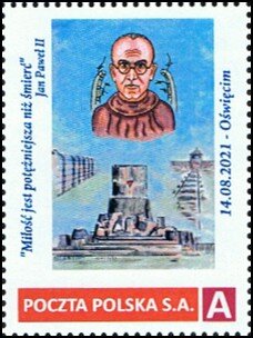 Stamp, "Love is more powerful than death" John Paul II August 14, 2, Personalized and Private Mail Stamps,  , Clergy